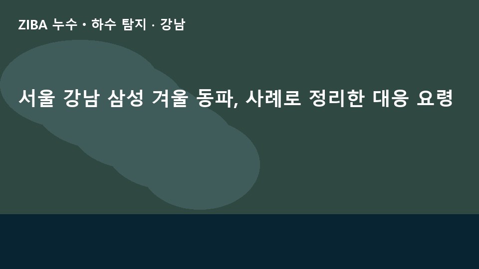 서울 강남 삼성 겨울 동파, 사례로 정리한 대응 요령