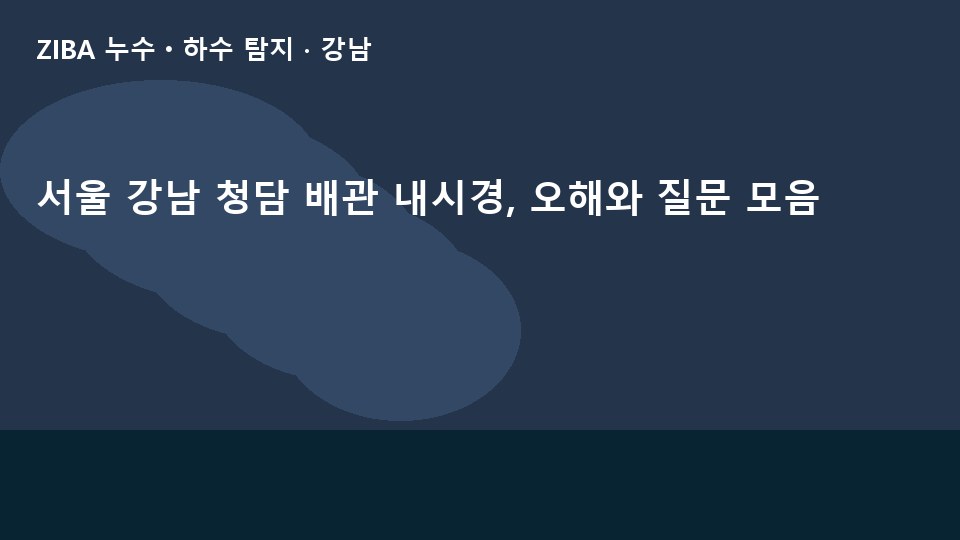 서울 강남 청담 배관 내시경, 오해와 질문 모음