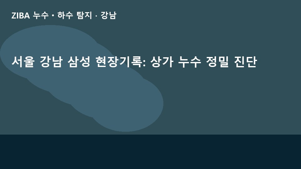 서울 강남 삼성 현장기록: 상가 누수 정밀 진단